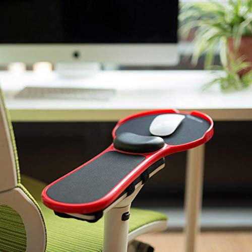 TYXTYX Repose-Poignet et Avant Bras Ergonomique réglable pour Bureau et Chaise, Tapis de Souris Rouge