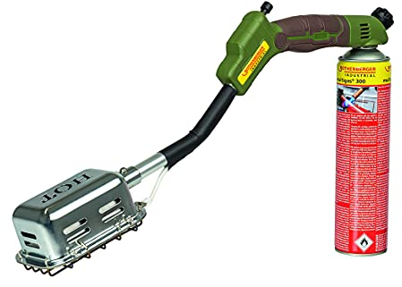 ROTHENBERGER Industrial Handy Roaster | Handgrill | Küchenbrenner | Flambierbrenner | Crème brûlée | Gasgrill | Gasbrenner inklusive 1x Multigas-Kartusche 7/16 EU & Standfuß | 1000003285