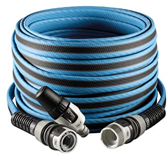 FITT FORCE 15 m, Tubo acqua per irrigazione giardino, Leggero, Resistente e compatto, Per Uso Intensivo, con Lancia, colore Blu, -43% CO2e