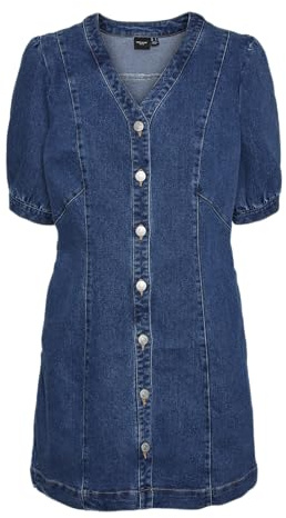 VERO MODA Dam jeansklänning, Mellanblå denim, S