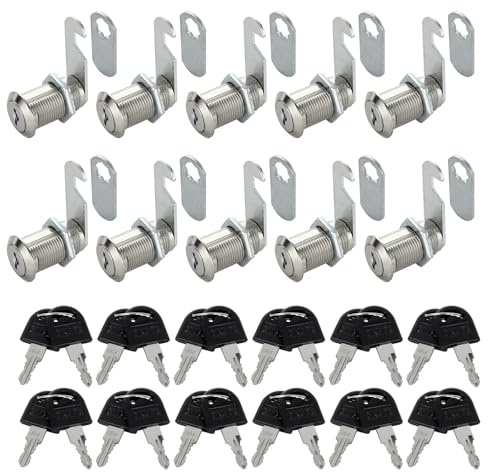 VIDETOL 10 Pièces Serrure Boite aux Lettres, 30 mm Barillet Boite aux Lettres, Serrure Meuble pour Boîtes aux Lettres, Portes D'armoire, Armoires