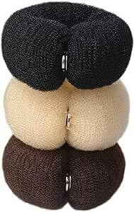 3PCS 20cm Donut Hair Bun Maker - Ring Style DIY Hair Foam Ring Shaper - Snap Roll Bun Tool for Women (3 Colors)