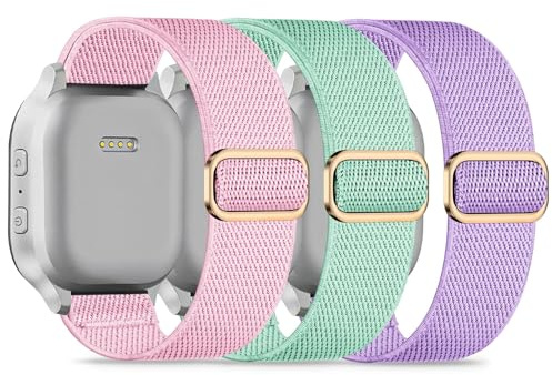 Wizvv 3 pièces compatibles avec Xplora X6 Play/Xplora X6 Pro/Anio 5/Anio 6 Bracelet en nylon pour enfants, bracelets de rechange élastiques de 20 mm pour bracelets Xplora X6 pour filles et garçons