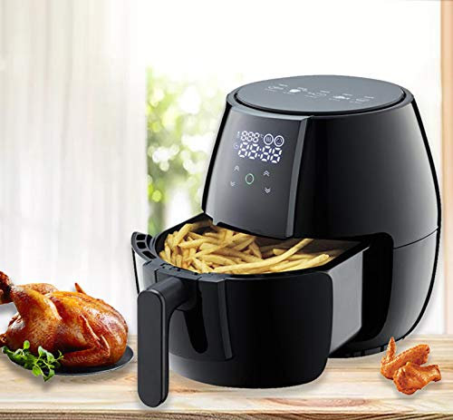 Oil Free Digital Display Air Fryer Oil Free Cooking Touchscr Air Fryer een panel 6-in-1 low fat home cooking 5L air friggit black-5L (Black 5L) (Black 5L) lofty ambition Beauty Comes