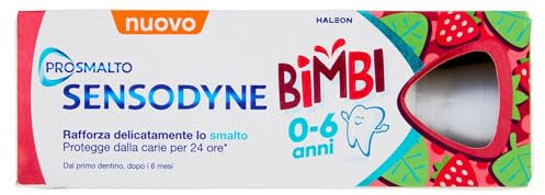Sensodyne Prosmalta, Kinderzahnpasta für Kinder von 0-6 Jahren, stärkt sanft den Zahnschmelz und schützt 24 Stunden vor Karies, natürliches Aroma Erdbeere und Minze, 50 ml
