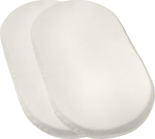 Erwin Müller Baby-Spannbettlaken Murnau 2er-Pack Single-Jersey - weiß Größe 40x70 cm oval - hautfreundlich, atmungsaktiv, bügelfrei, strapazierstark