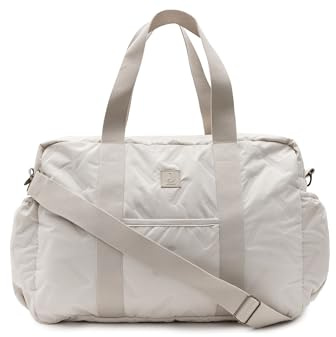 Jollein Sac à Langer - Embossed Lily - Sand - Sac à Langer Stylé à Motif Gaufré - Déperlant et Facile d’Entretien - Bandoulière Réglable - 42x30x15 cm