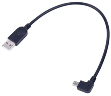NVOQILIN Cable de carga USB a 5 pines en ángulo recto de 30 cm, cable de transferencia de datos para cámaras digitales y reproductores de MP3, cable de transferencia de datos