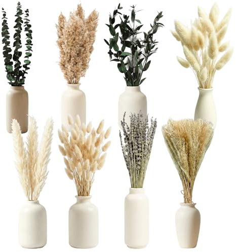 Touosy 100 st dekorativa pampas, dekorativa torkade blommor flera kombinationer naturliga torkade blommor heminredning bohemisk stil för matbord bröllop festdekor