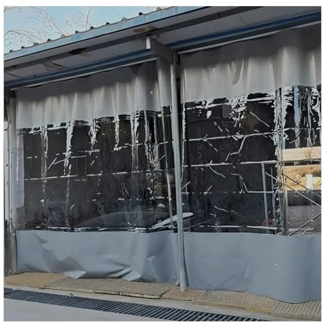Rideaux de séparation pour Aires de Lavage, Rideaux de Garage, Rideaux industriels en Vinyle avec Panneau Transparent, résistants aux intempéries, pour Aires de Lavage, espaces extérieurs et