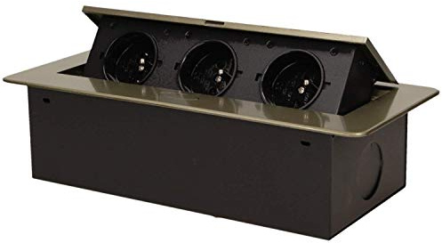 ORNO OR-AE-1336/B Versenkbare Möbelsteckdose mit flach gefrästem Rand (Messsing)