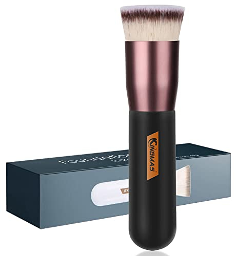 KINGMAS Foundation-Pinsel mit flacher Oberseite, hochwertiger Kabuki-Make-up-Pinsel für Flüssigkeiten, Verblenden, Creme, Puder, Rouge, Tupfen, Gesichts-Make-up