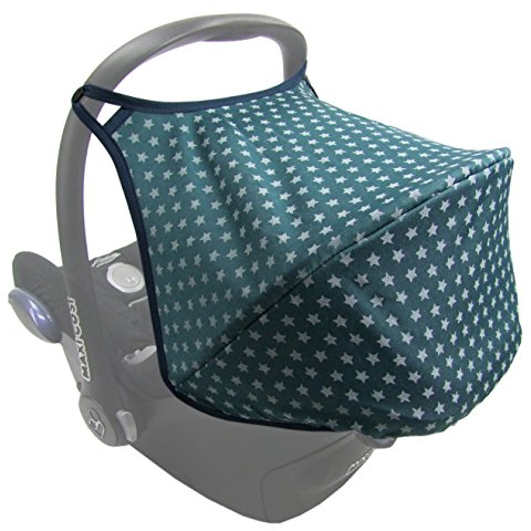 BAMBINIWELT Sonnenverdeck Sonnendach Sonnenschutz für Babyschale kompatibel mit Maxi Cosi CABRIO-FIX Sterne (olive Sterne)