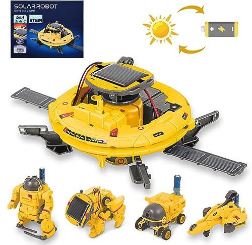 OMWay 𝑺𝑻𝑬𝑴 𝑺𝒐𝒍𝒂𝒓 𝑹𝒐𝒃𝒐𝒕 𝑻𝒐𝒚𝒔, 6-in-1 Educational Science Kits for Kids Age 8, Building Space Robotics Kit, Birthday Gifts Present for 9 10 11 12 13 14 Year Old Boys Teens