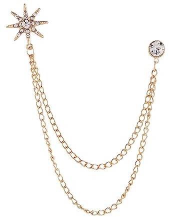 Baoblaze Broche pour Homme Costume Broche Bijoux Broche épinglette Chaîne pour Costume de Chemises de Mariage
