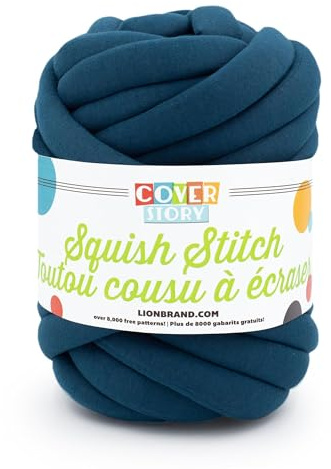 Lion Brand Yarn Cover Story Squish Stitch, Blanket Yarn, Mallard, 1 Pack