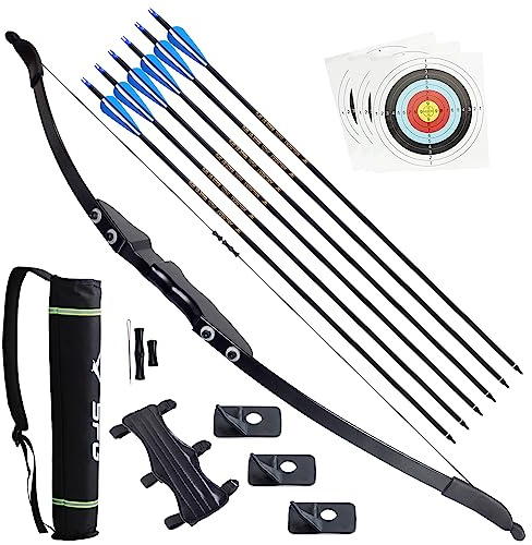 FENJANER Archery Takedown Recurve Bow and Arrow Set for Adults Youth and Beginner Right Hand 30lbs 40lbs Outdoor Practice Target Hunting Kit (30 LBS)