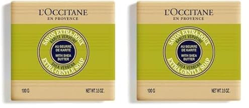L'OCCITANE - Jabón extrasuave Karité Verbena - 100 g - Fabricado en Francia (Paquete de 2)