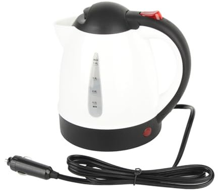 Car Electric Kettle,Portable Travel Electric Heating Cup,1000ml 12V Car Electric Tea Kettle and Coffee Bottle Auto Cut Off Water Boiler Kettle Electric Vehicle Heating Cup for Road Trip Tea Coffee