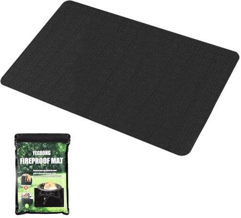 Base ignífuga, 152 × 100 cm, resistente al calor, resistente al fuego, resistente al calor hasta 1093 °C, fieltro de carbono, esterilla de protección contra el calor, alfombrilla para barbacoa,