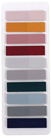 Pestañas de índice autoadhesivas, 200 hojas, etiquetas adhesivas transparentes para marcadores de página de colores, para cuadernos, libros, planificadores, pestañas de anotación (negro)