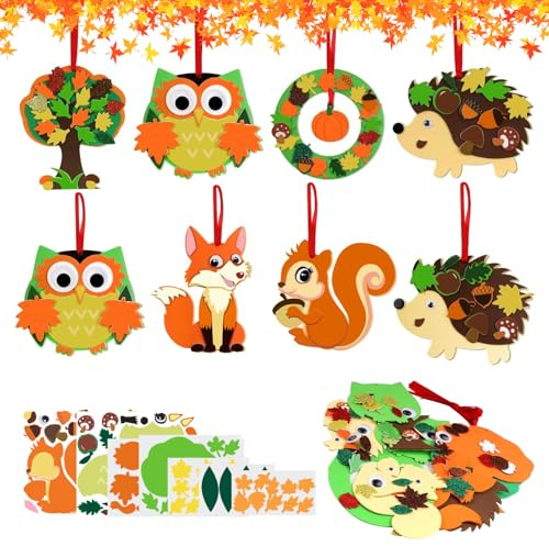 Gigmeta 8 Kits de Bricolage Sur le ThèMe de L'Automne pour Enfants, Kits CréAtifs D'Automne, Bricolage DéCoratif D'Automne, Artisanat CréAtif pour La DéCoration pour GarçOns et Filles