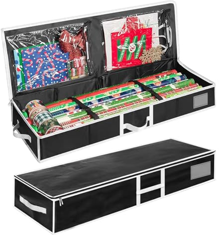 Förvaringsväska för presentpapper, förvaringsväska för presentpapper, presentpapper arrangör, 104 x 36 x 16 cm 600 d Oxford förvaring presentpappersrullar för tygbågar, hänge, sax (svart)