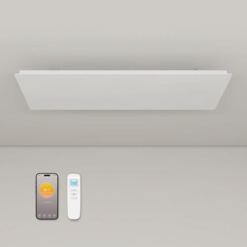 byecold Infrared Panel Heater Built-in Thermostat, Ceiling Mounted Far Infrared Heater, WiFi App Remote Control, Energy Efficient, Ideal for Indoor Home/Office - 1300W