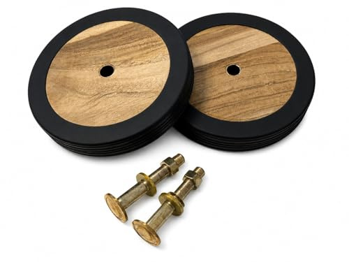 vivoom Lot de 2 roues de rechange en bois de teck pour meubles de jardin, chaise longue
