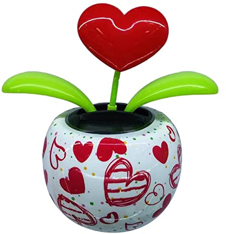 MagiDeal Divertente Cruscotto Danzante Bambole Oscillanti Testa Oscillante Fiori Bobble Solare Danzante Giocattolo per Giocattolo, Amore Cuore
