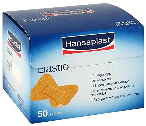 BSN Medical Hansaplast Elastic Fingerstrips - Confezione da 50 medicazioni, 44 cm x 50 mm