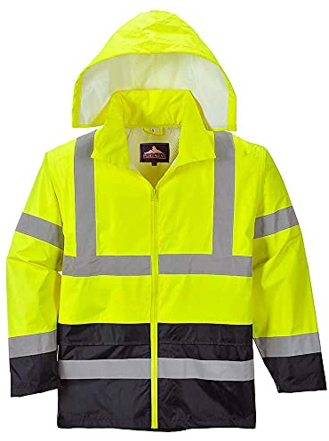 Portwest Veste de pluie Hi-Vis bicolore, Couleur: Jaune/Noir, Taille: M, H443YBRM