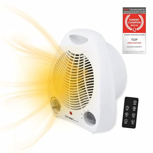TZS First Austria Radiateur Soufflant | 2 Niveaux de Chauffage | Fonction Ventilateur | Thermostat | Protection Contre la Surchauffe