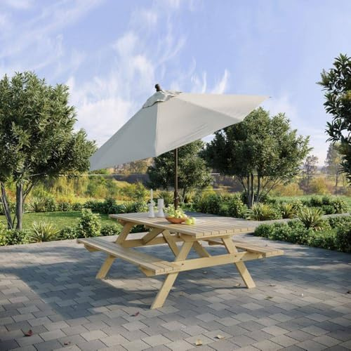 TheGoodGarden Set birreria tavolo picnic con panchina in legno Happytime 25mm per giardino e terrazzo 180 x 150 x 70 cm