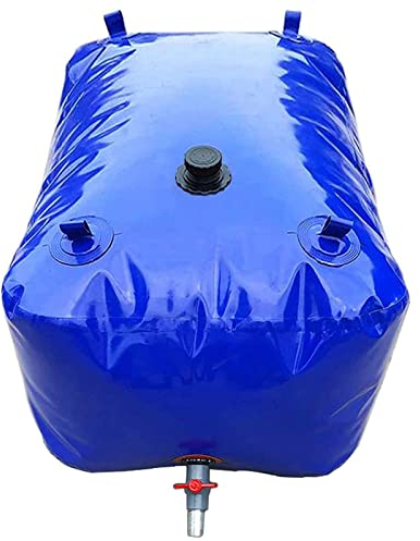 WasserbehäLter mit Großem Fassungsvermögen für Weiches Wasser, Tragbarer Wasserspeicher Im Freien Faltbare Wasserblase mit Wasserhahn Flexible Regenwassertasche Wassersack,Blau,50L (0.45x0.4x0.32m)