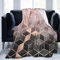 Flannel Throw Blanket 60x50 Soft Fluffy Fleece Blanket Throw Rose Gold Geometric Pattern Warm and Cozy Cover Blanket Flannel Blanket Throw for Bed Couch Sofa Office Chairs, Bedroom 130x150cm