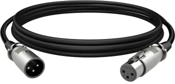 HyperX Cable XLR - Compatible con ProCast y micrófonos XLR, 3.1 metros, alta duración, incluye etiquetas, Negro