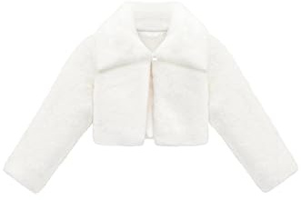 Lilax Girls Faux Fur Button Closure Cozy Dress Coat