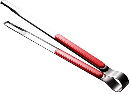 Pinza da Cucina in Acciaio Inossidabile, Pinza Per Barbecue Coreana Pinza Per Griglia da Cucina Pinza in Metallo Per Alimenti Per Cucinare, Servire, Clip Per Bistecca a Bocca Per Alimenti(rosso)