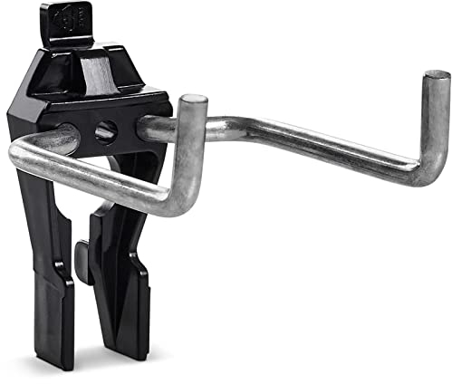 raaco Porte-Marteau Clip 4-50 pour Panneau Mural Perforé, Organisation du Garage - Capacité 5 kg - Lot de 3 en Acier & Polyacétal, 50mm Longueur, Accessoires de Rangement Atelier, Crochet Mural Garage