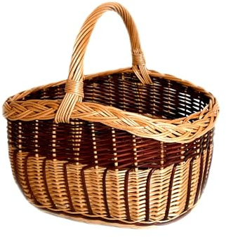 MyBer® flätad korg shoppingkorg picknickkorg presentkorg bärkorg helt flätad K1-314-8