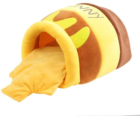 Sharplace Pet Cat Bed Cave Washable Small Dog House Puppy Kennel Removable Cushion, Cute Semienclosed Honey Pot Sleeping Bed for Cats under 7.5 KG, Large