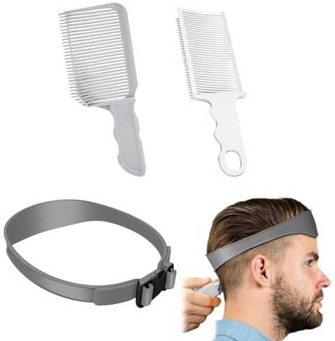 VBNZBK Haarschneidekamm übergang, 4 Stück Haare Selber Schneiden übergang Kamm übergang Schneider Haare, Friseur Kamm und Verstellbare Haarschneide Schablone Ideal für Selbsthaarschnitte