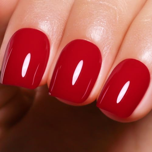 Ozzeal Gel Polish, 0.5 Fl Oz Ruby Red Gel Nail Polish Christmas Red Soak Off LED UV Gel Nail Polish Autumn Winter Art Starter Manicure Salon Nail Gel Polish