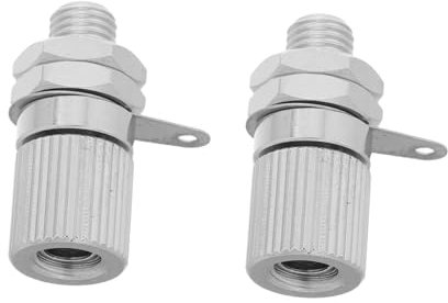 CONGARTENO 2pcs Nickel-plated Copper Audio Jack Socket Binding Post Connectors M6*23mm High Current Amplifier Terminal 4mm Banana Plug for Speaker and Subwoofer Assembly