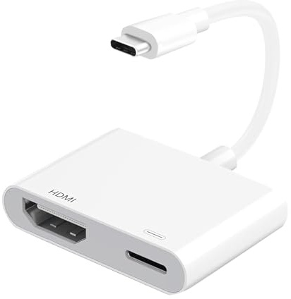 Adattatore USB C HDMI per iPhone 17/16/15, USB C Digital AV Adapter, Convertitore Sync Schermo Video e Audio, HDMI Cavo Connector to TV/Proiettore/Monitor, Compatibile con iPhone/MacBook/iPad/Laptop