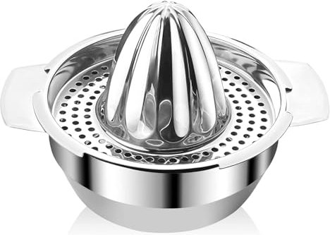 TTSTOIEE spremiagrumi manuale, spremiagrumi acciaio 304 inox 400ml (adatto a limone/arancia/lime), spremi limone diametro 13cm lavabile in lavastoviglie