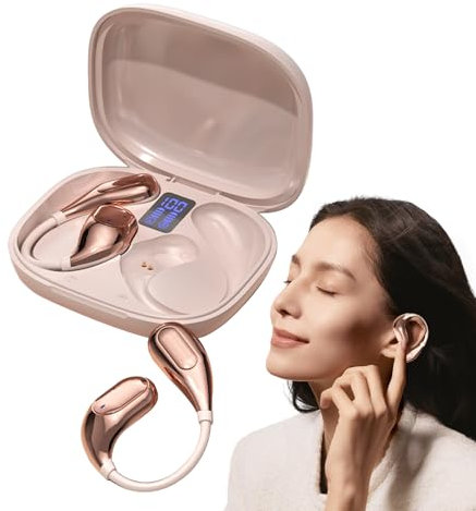 Opvonxeh Open Ear Earbuds, Sports Headphones Over Ear Wireless, Noise Cancelling Earphone for Motorcycle, Gym, Travel, Workout, Game, Running, Airplane, Fitness, Commuting, Training, Racing