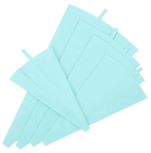 TIKODIDA Set 5 Borse per Pasticceria in Silicone Riutilizzabili Sacchetti per Glassa Superficie Liscia Compatibili Punte Metallo e Plastica per Decorazione Torte e Biscotti Uso
