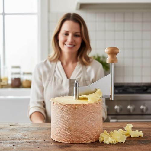 Dranvosk Stainless Steel Cheese Curler Wheel - Cheese Flower Shaver & Cutter for Beautiful Rose-Shaped Cheese Butter Chocolate Slices, Perfect for Restaurants Cafes Dessert Shops and Home Use